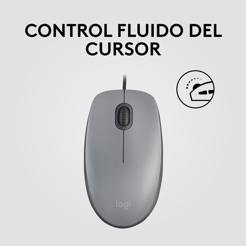 Mouse Logitech M110 Silent/ Clics 90% Más Silenciosos Gris