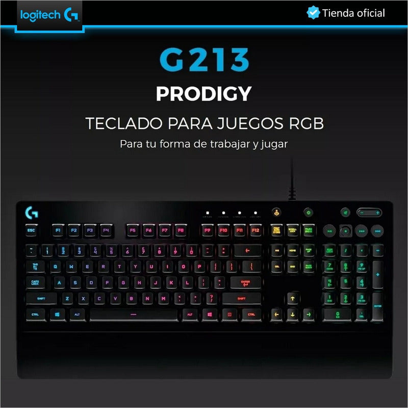 Combo Gamer Teclado Logitech G213 RGB + Mouse G203 RGB + Pad Mouse G240