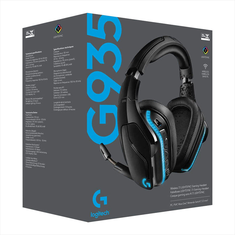 Auriculares Gamerlogitech G935, Inalámbrica 7.1 / Rgb Lightsync