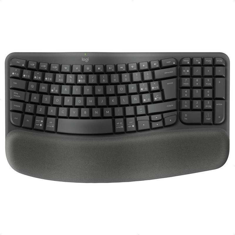 Teclado Ergonómico Inalámbrico Logitech Wave Keys, Grafito