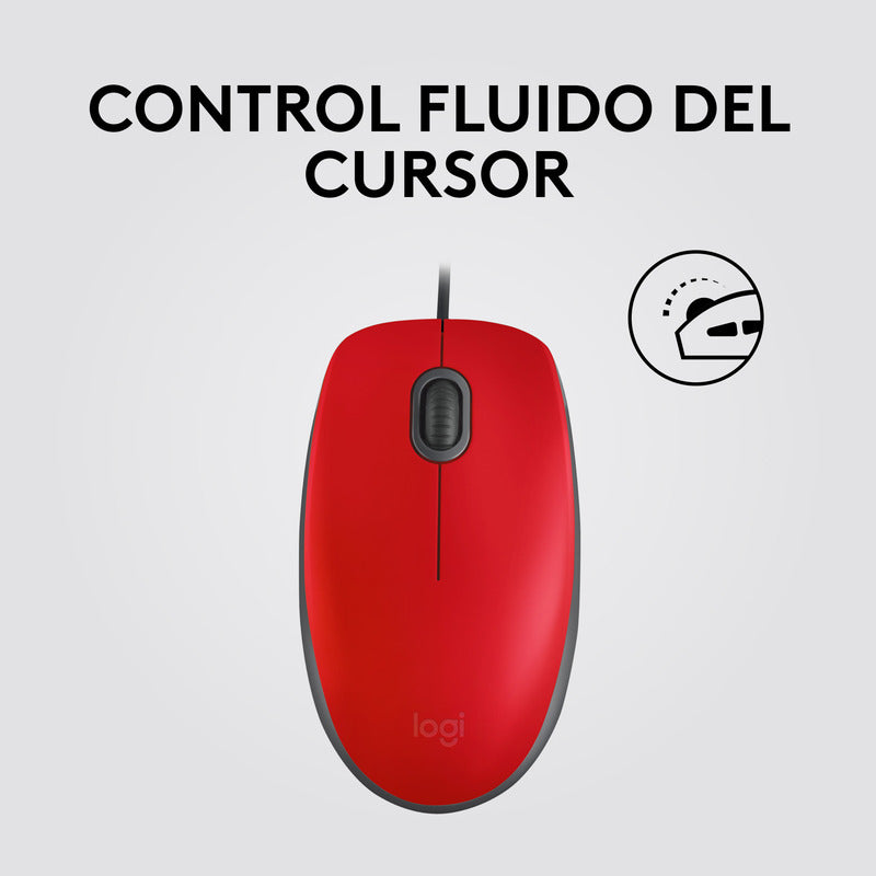 Mouse Logitech M110 Silent/ Clics 90% Más Silenciosos Rojo