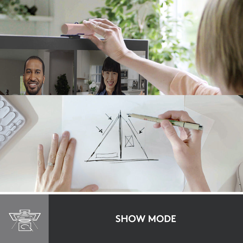 Webcam Full Hd 1080p, Rightlight 4, Logitech Brio 500 Rosado