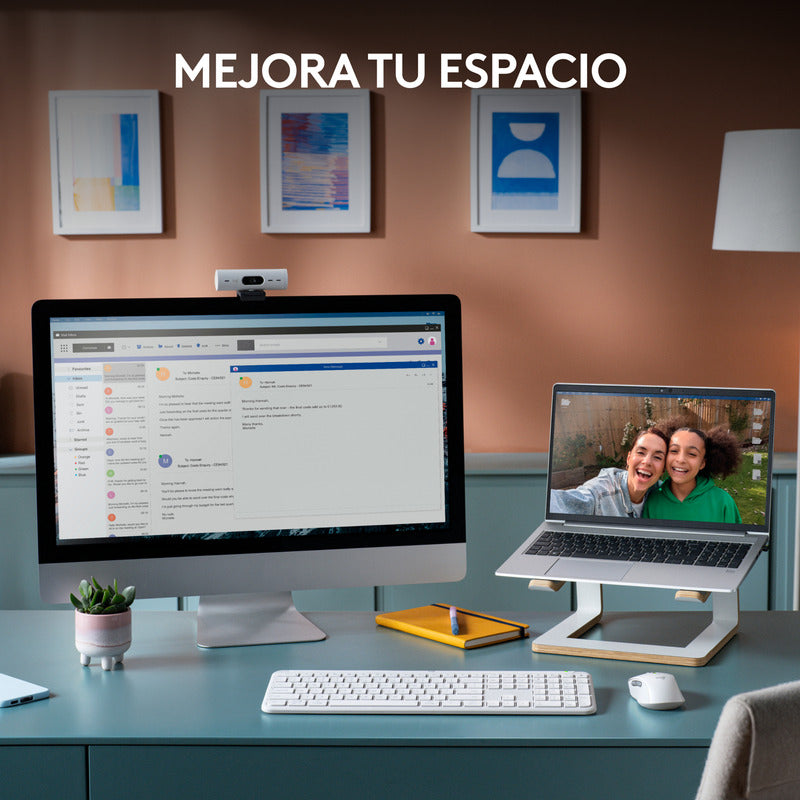 Combo Profesional Teclado Logitech K950 + Mouse M650, Blanco