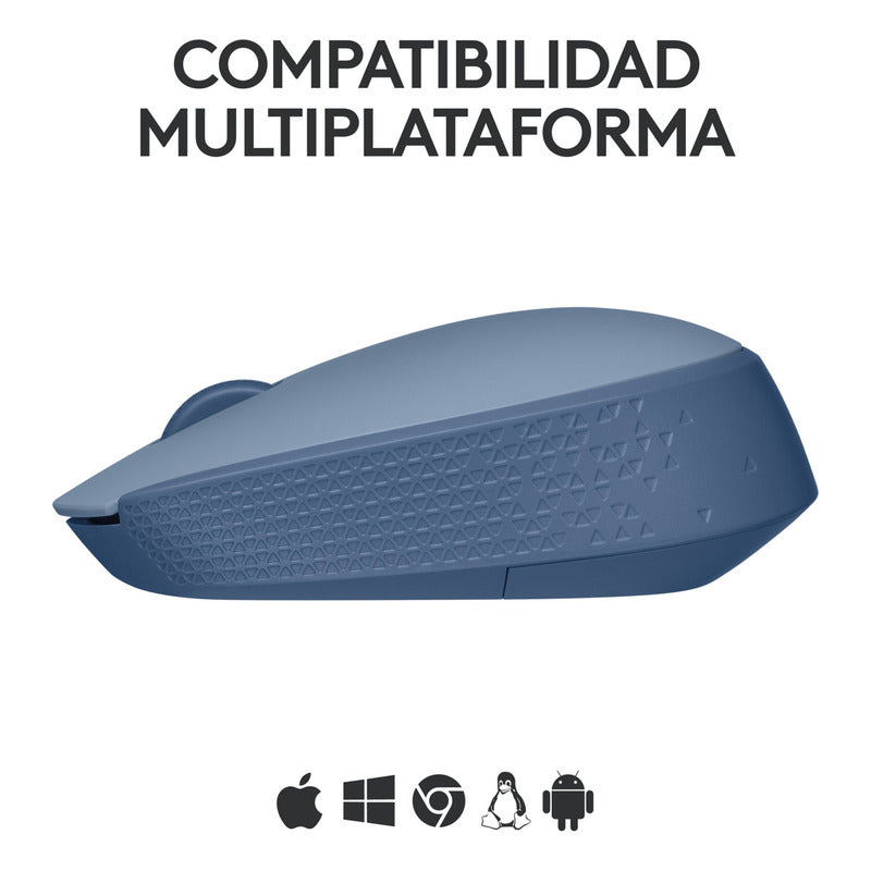 Mouse Inalámbrico Logitech M170, Cómodo Y Portátil, Gris Azul