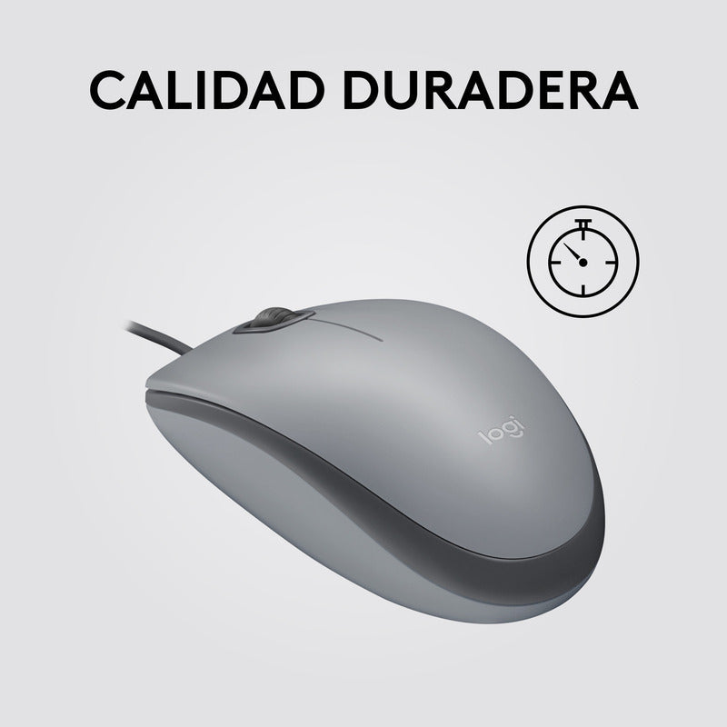 Mouse Logitech M110 Silent/ Clics 90% Más Silenciosos Gris