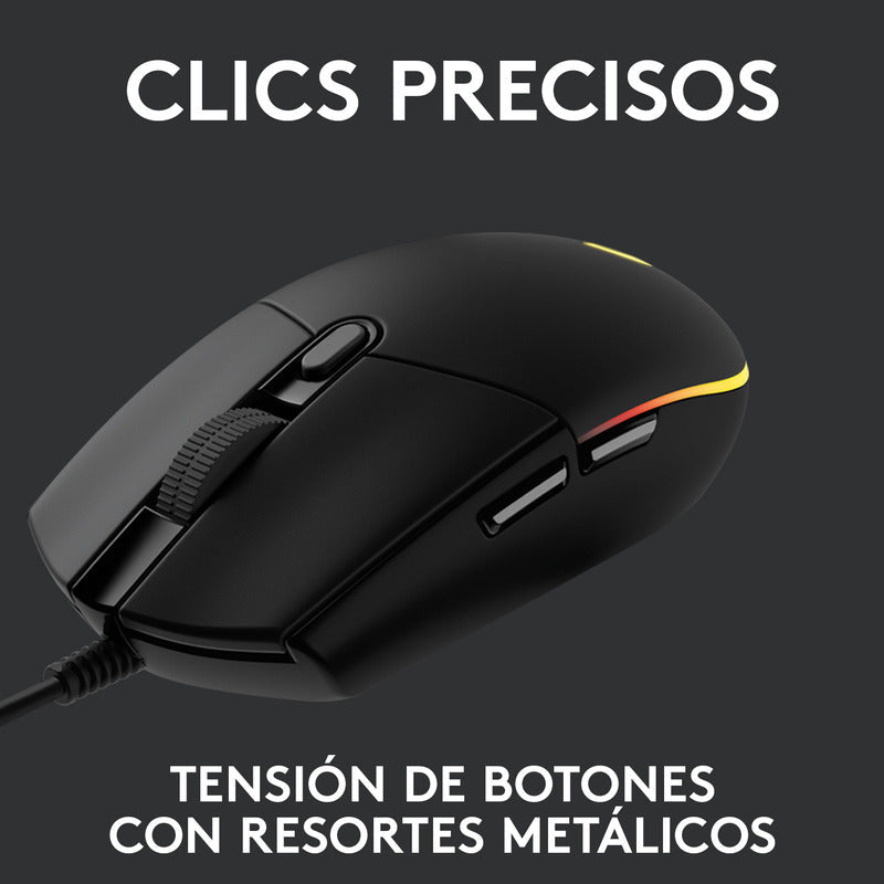 Mouse Gamer Logitech G203 RGB LIGHTSYNC, 6 Botones 8.000 DPI, Negro