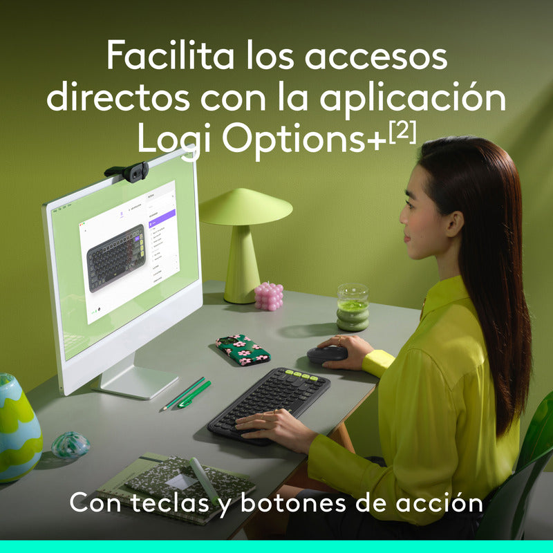 Combo Teclado Y Mouse Bluetooth, Logitech Pop Icon, Grafito