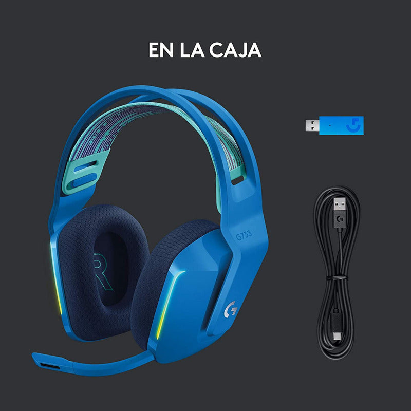 Auricular Gamer Logitech G733, Rgb Inalámbrica / 7.1 - Azul