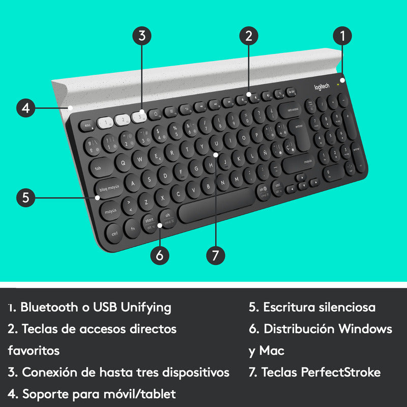 Teclado Completo Multidispositivo Inalámbrico Logitech K780