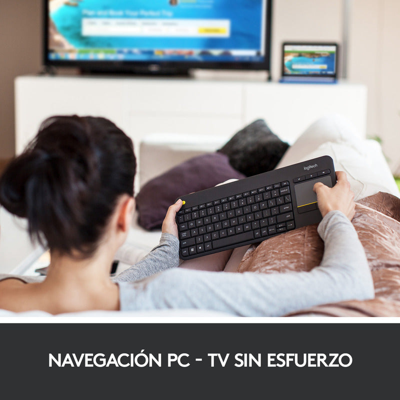 Teclado Logitech Touch K400 Plus Inalámbrico Pc Android Tv