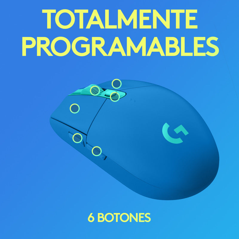 Mouse Gamer Inalámbrico Logitech G305, 12000dpi - Azul