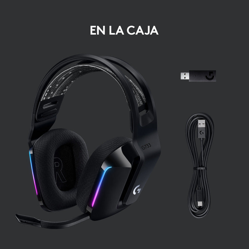 Auricular Gamer Logitech G733, Rgb Inalámbrica / 7.1 - Negro