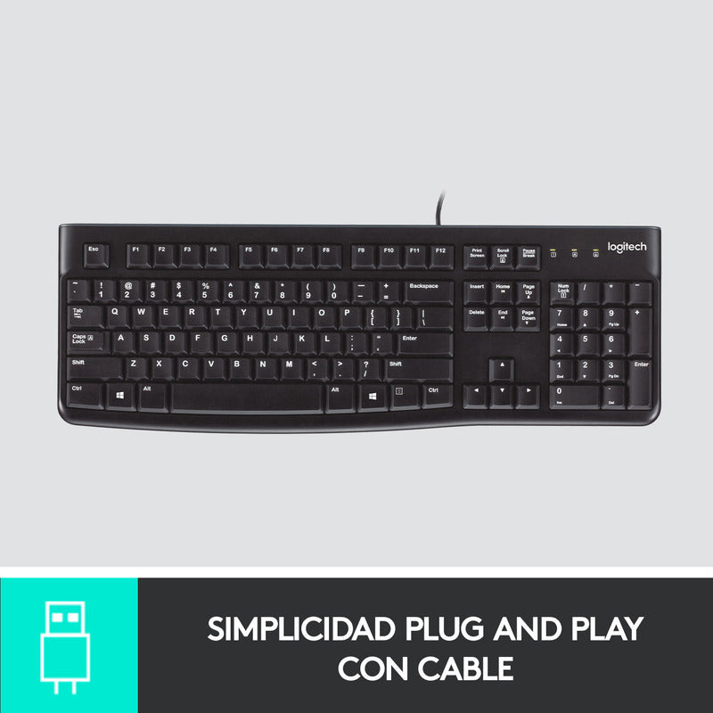 Teclado Usb Logitech K120 Desempeño Agradable Y Silencioso