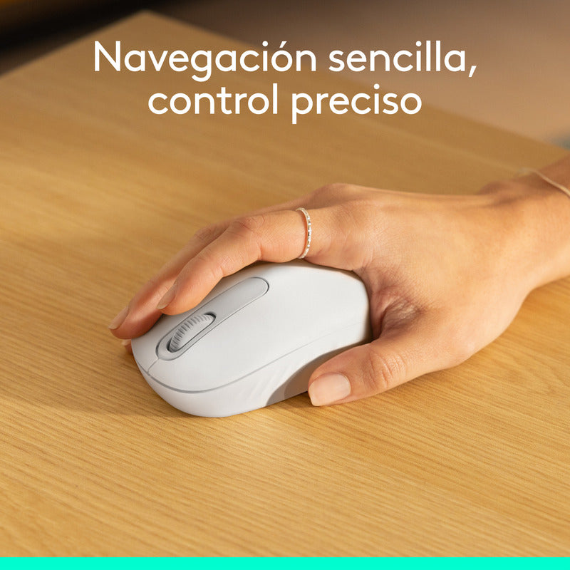 Mouse Inalámbrico Bluetooth Logitech M196, Cómodo Diseño Compacto, Blanco