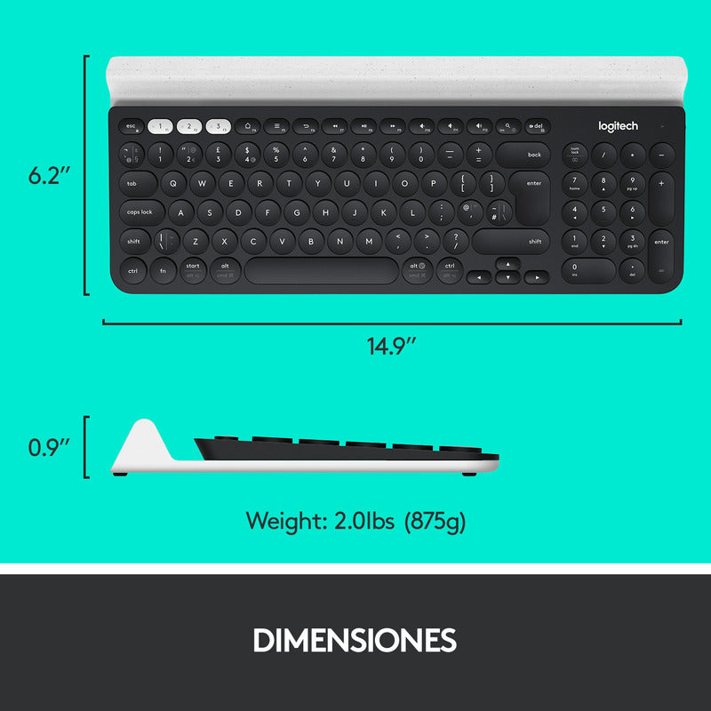 Teclado Completo Multidispositivo Inalámbrico Logitech K780