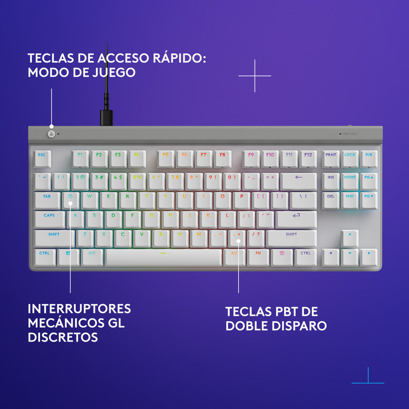 Teclado Gamer Lightsync Rgb Logitech G515 Tkl, Blanco