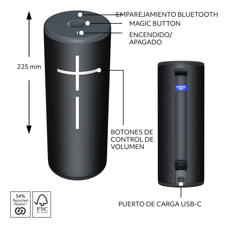 Parlante Bluetooth, Ultimate Ears Megaboom 4 Negro
