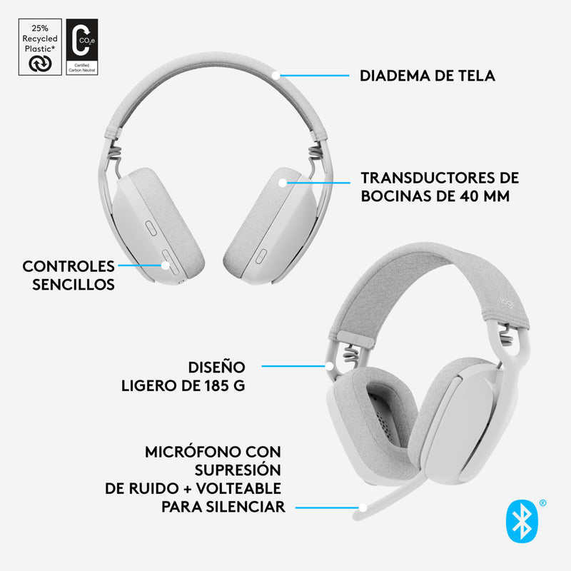 Auricular Profesional Logitech Zone Vibe 100 Inalámbrica