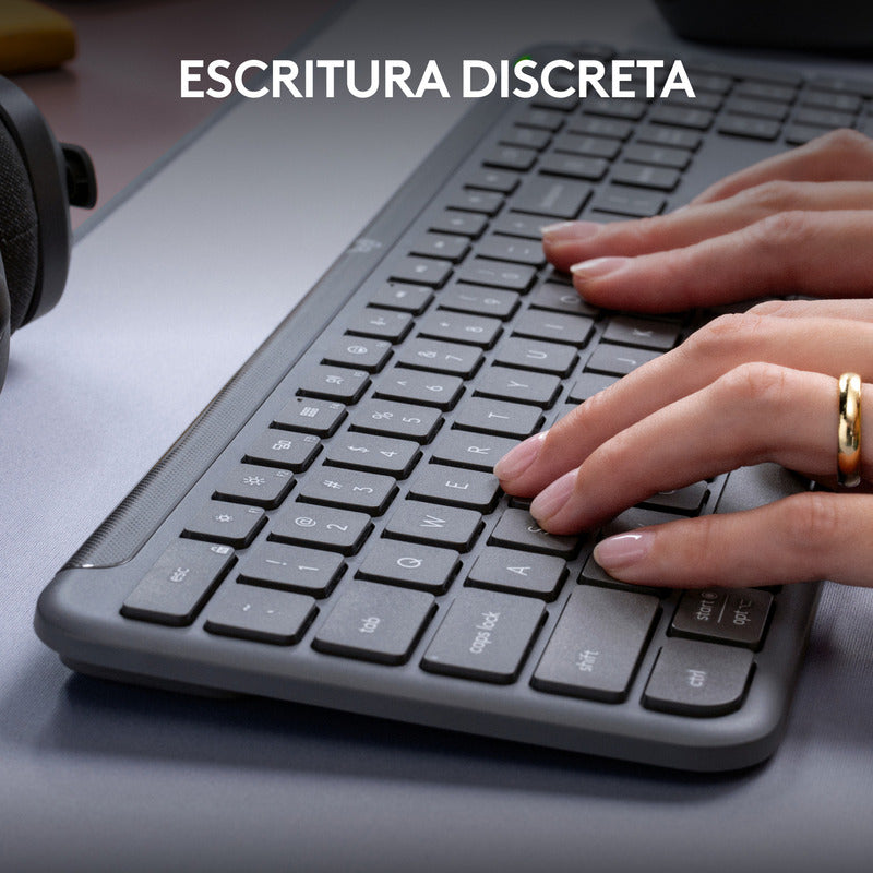 Combo Profesional Teclado Logitech K950 + Mouse M650, Grafito