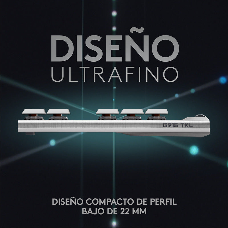 Teclado Gamer Logitech G915 Tkl, Mecánico Inalámbrico