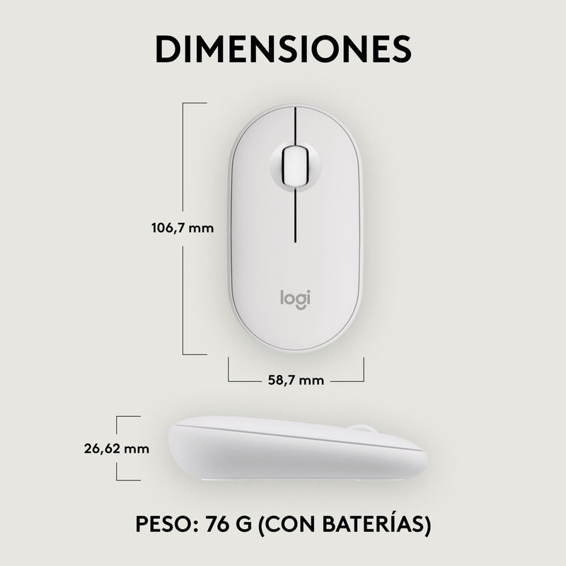 Mouse Logitech Pebble 2 M350s Bluetooth Multidispositivo