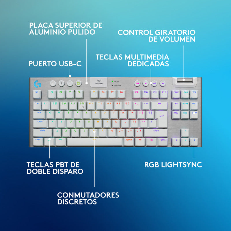 Teclado Gamer Logitech G915 X Lightspeed Tkl / Mecánico Slim
