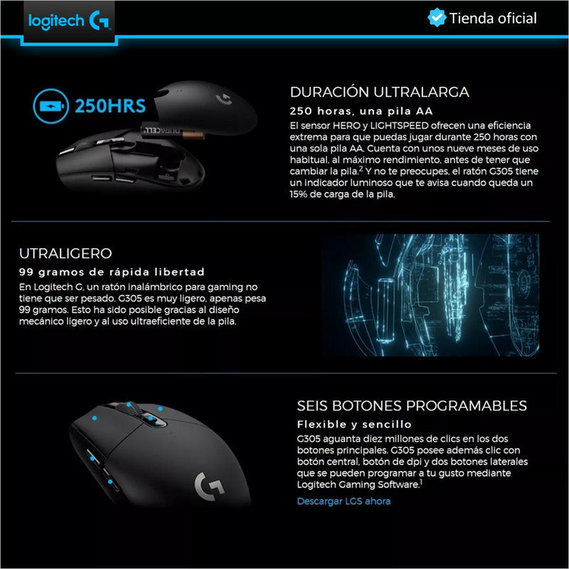 Combo Auricular Logitech Gamer G435 Inalámbrica + Mouse Gamer G305 A