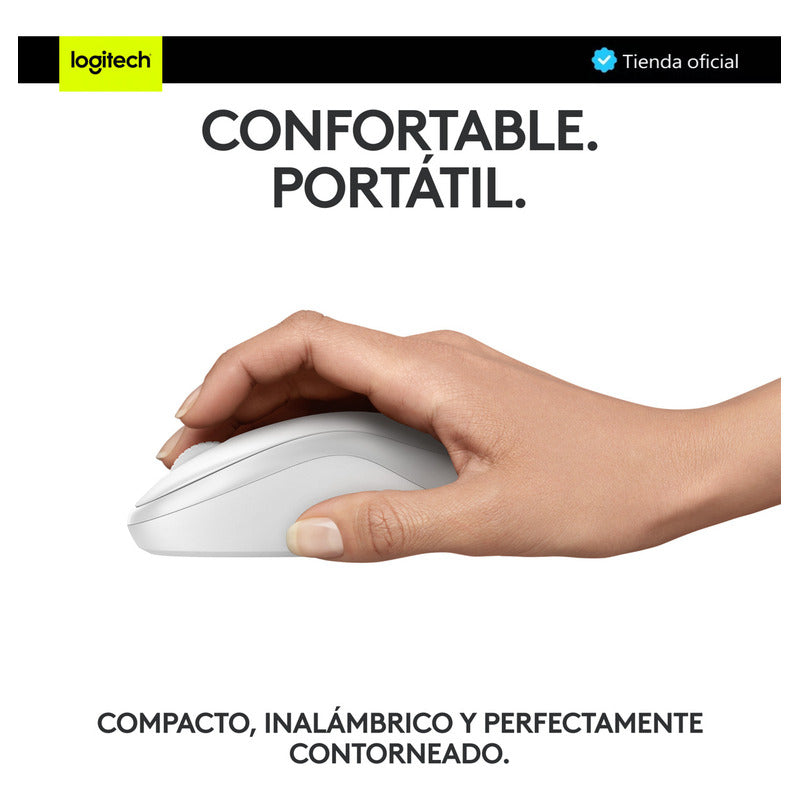 Mouse Bluetooth Logitech M240 Silent, Un 90% Silencioso, Blanco