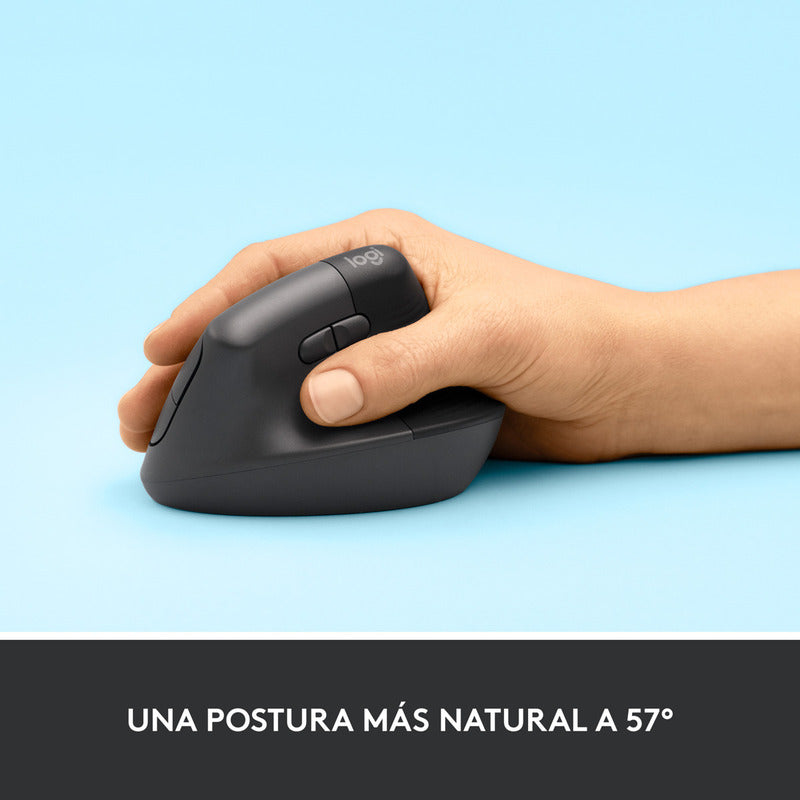 Mouse Ergonómico Logitech Lift Vertical Avanzado, Grafito