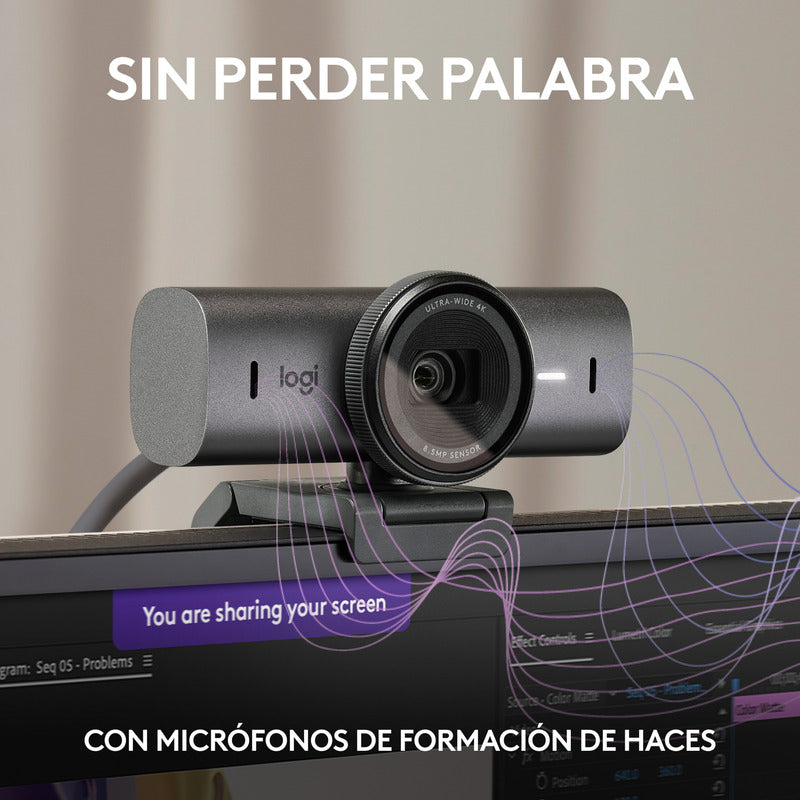 Cámara Web Logitech MX Brio Ultra HD 4K para Colaboración y Streaming