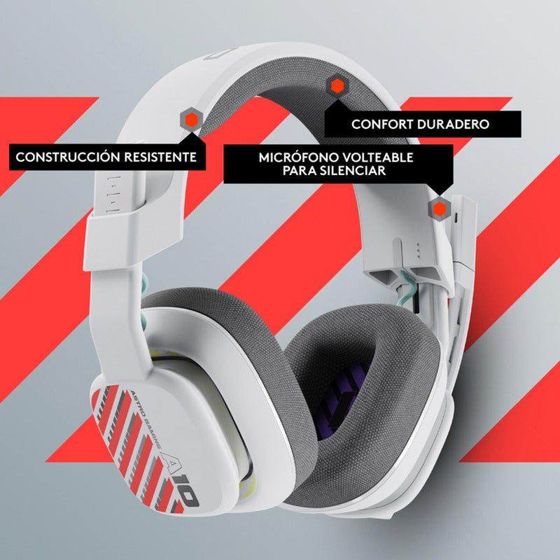 Auricular Gamer Astro A10 Gen 2, Pc/Ps5/Ps4, Xbox, Blanca
