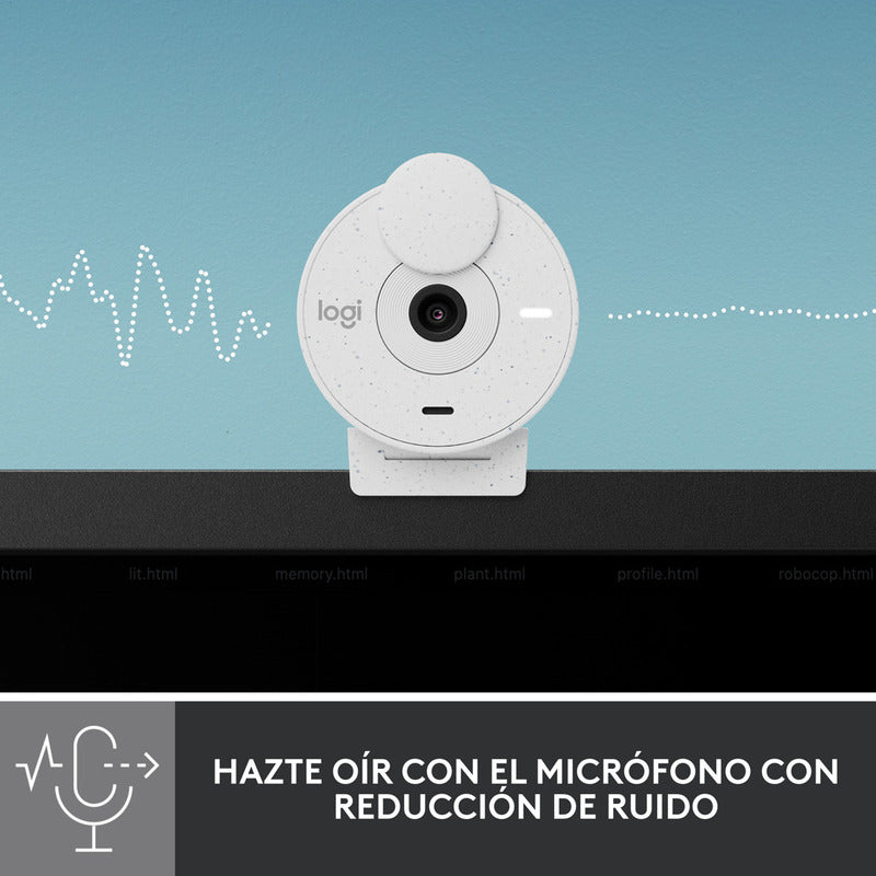 Combo Cámara Web Logitech Brio 300 + Auricular H390 Usb Blanco