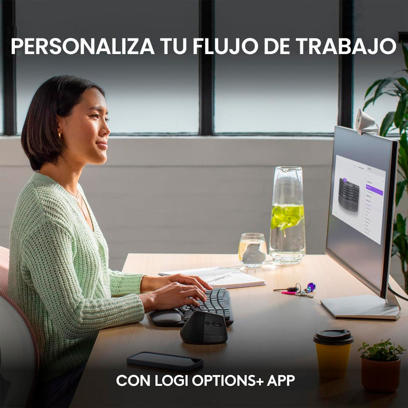 Teclado Ergonómico Inalámbrico Logitech Wave Keys, Grafito