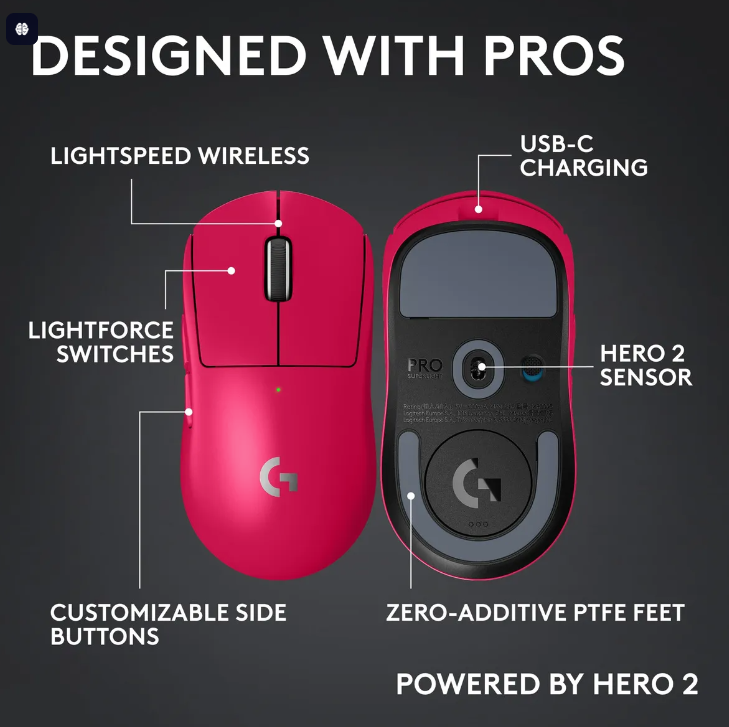 Mouse Gamer Logitech G Pro X Superlight 2C Rosa