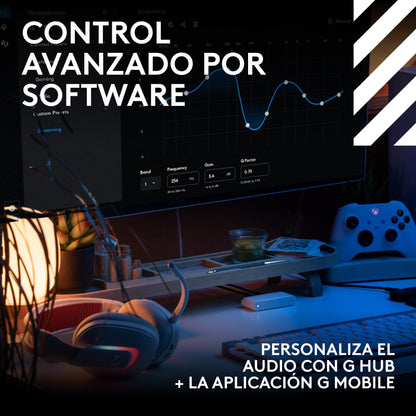 Audífonos inalámbricos ASTRO A20X para juegos LIGHTSPEED con PLAYSYNC AUDIO y LIGHTSYNC RGB Negro