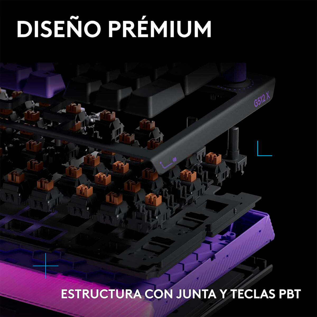 Teclado Mecánico Gamer Logitech G G512 X 75 RGB Negro