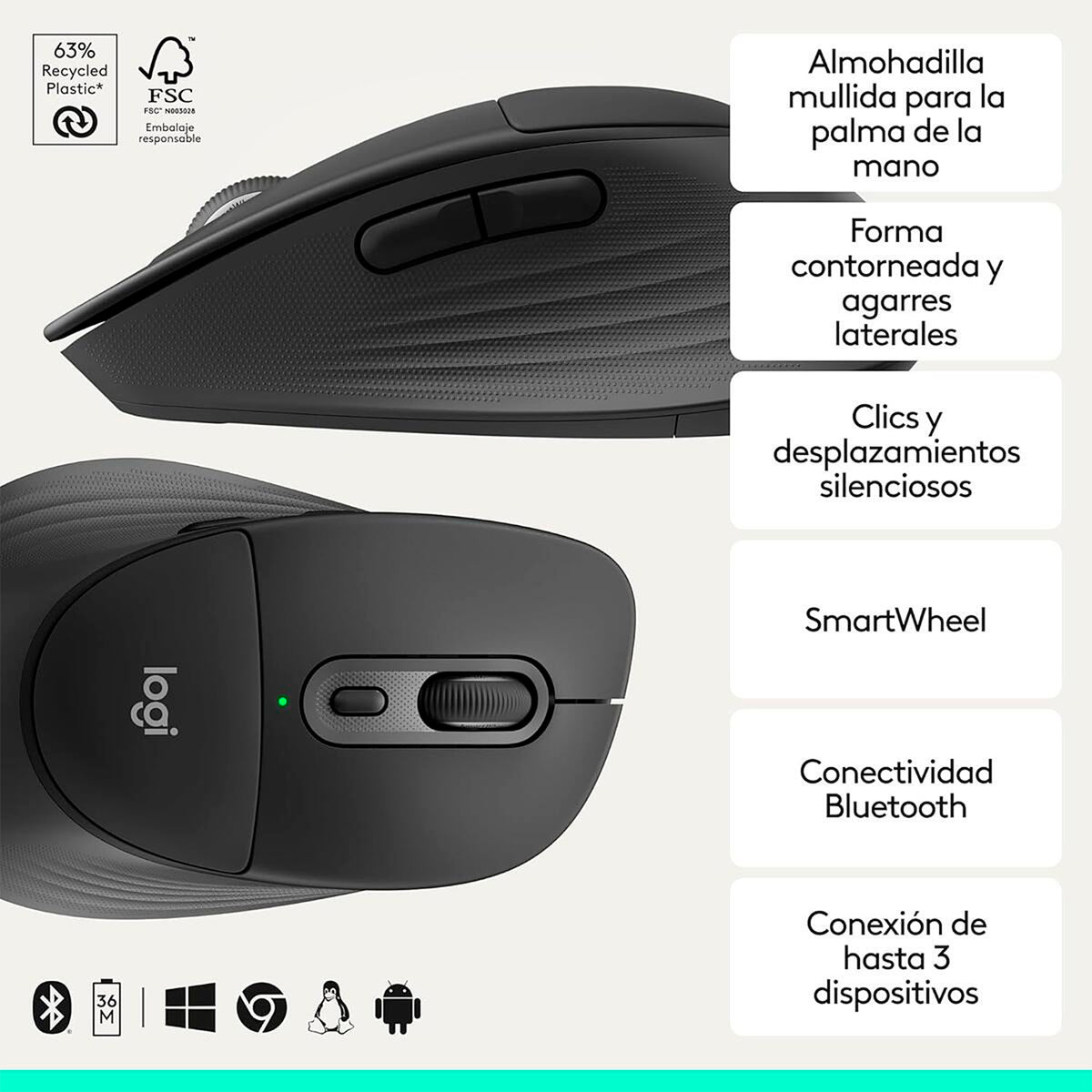 Mouse Inalámbrico Bluetooth Logitech M850 L Signature Comfort Plus