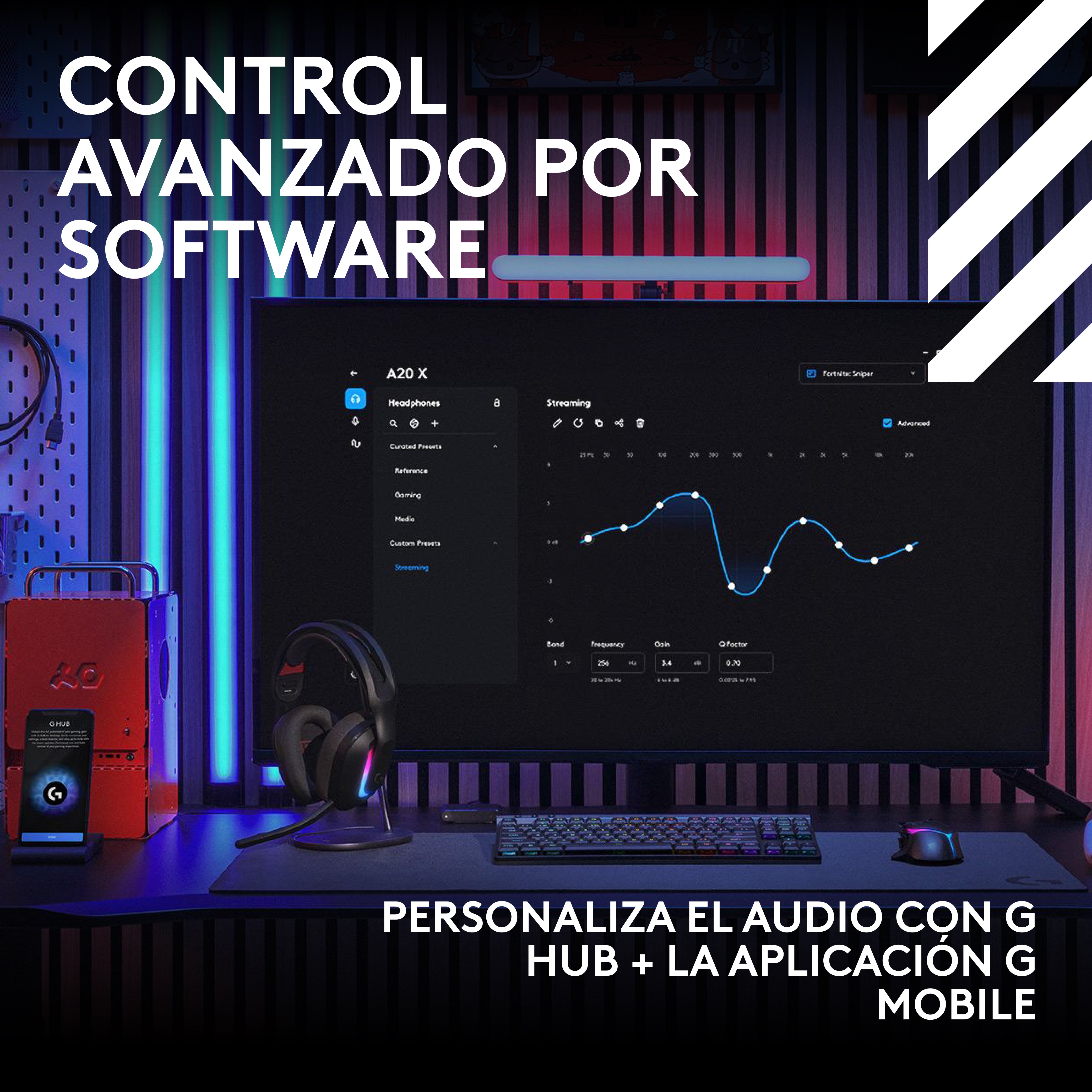 Audífonos inalámbricos ASTRO A20X para juegos LIGHTSPEED con PLAYSYNC AUDIO y LIGHTSYNC RGB