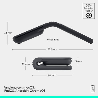 Mouse inalámbrico ultraportátil Mobi Fold