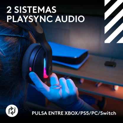 Audífonos inalámbricos ASTRO A20X para juegos LIGHTSPEED con PLAYSYNC AUDIO y LIGHTSYNC RGB