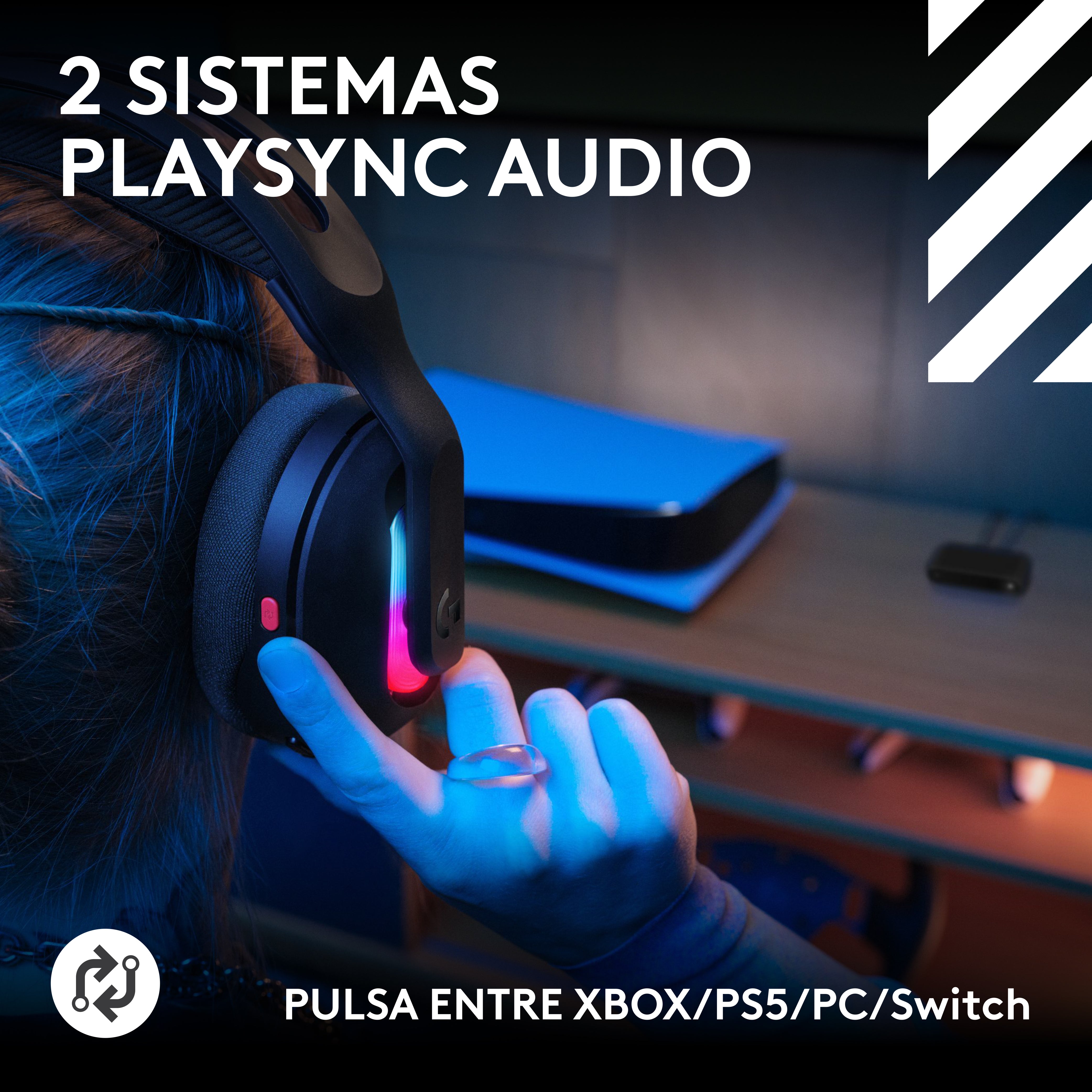 Audífonos inalámbricos ASTRO A20X para juegos LIGHTSPEED con PLAYSYNC AUDIO y LIGHTSYNC RGB