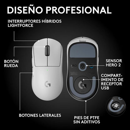 Mouse Inalámbrico Logitech PRO X SUPERLIGHT 2 SE LIGHTSPEED Blanco