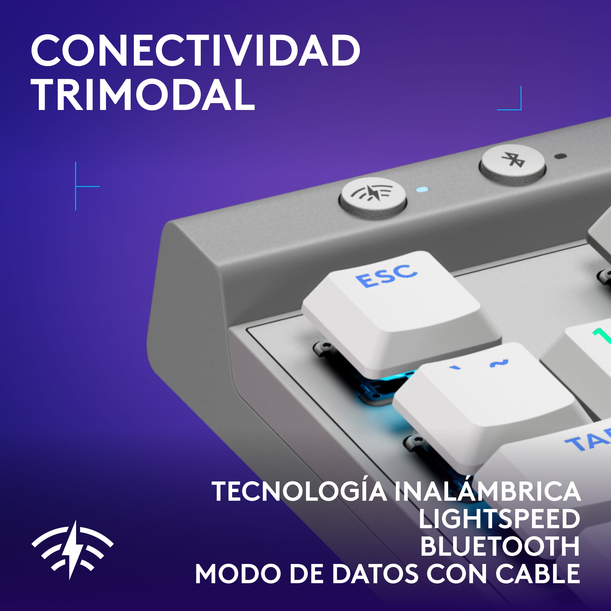 Teclado inalámbrico Logitech G515 LIGHTSPEED TKL para juegos Blanco