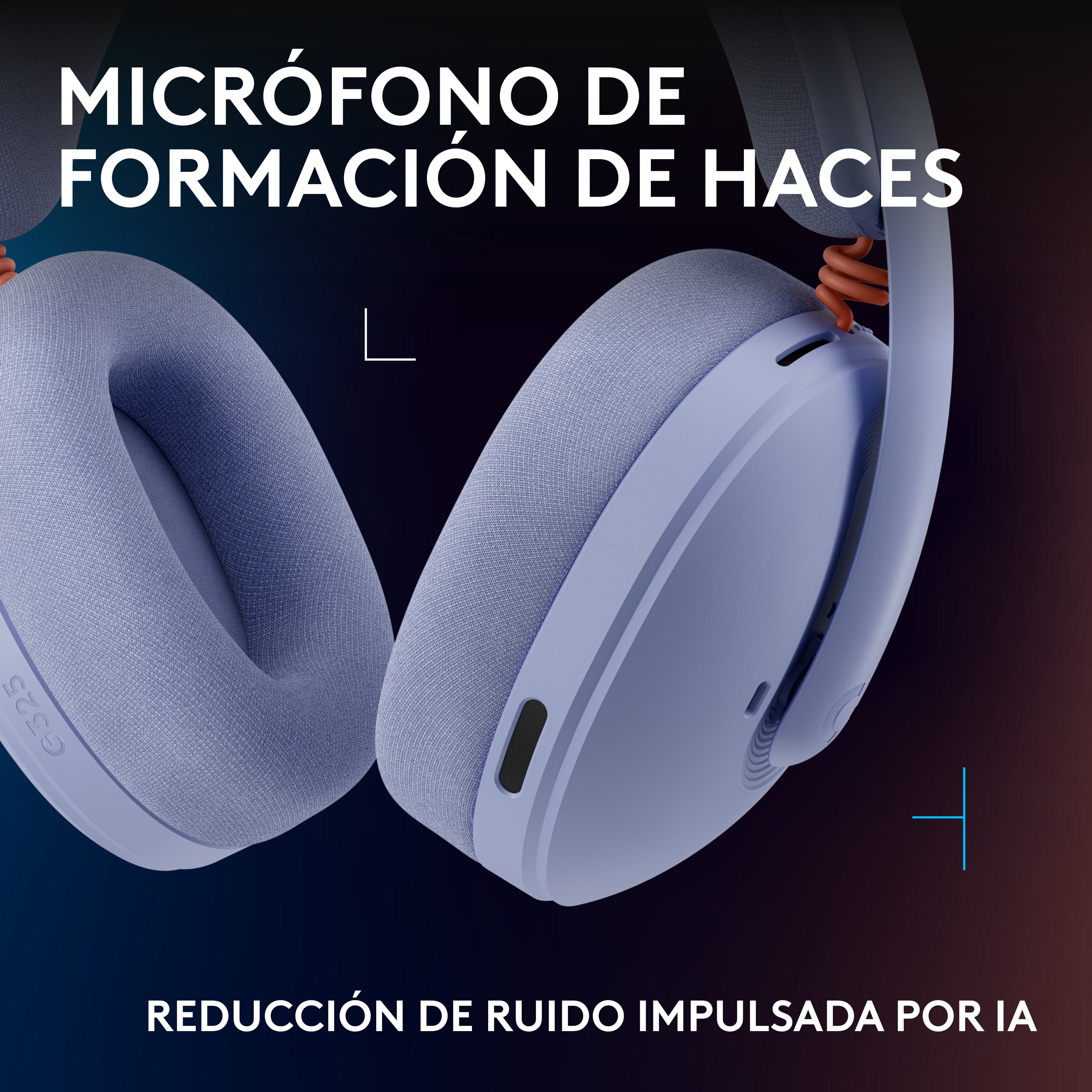 AudÍfonos con micrófono inalámbricos G325 LIGHTSPEED para juegos Lila