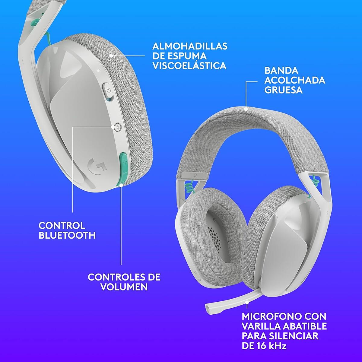 AudÍfonos con micrófono inalámbricos G321 LIGHTSPEED para juegos Blanco