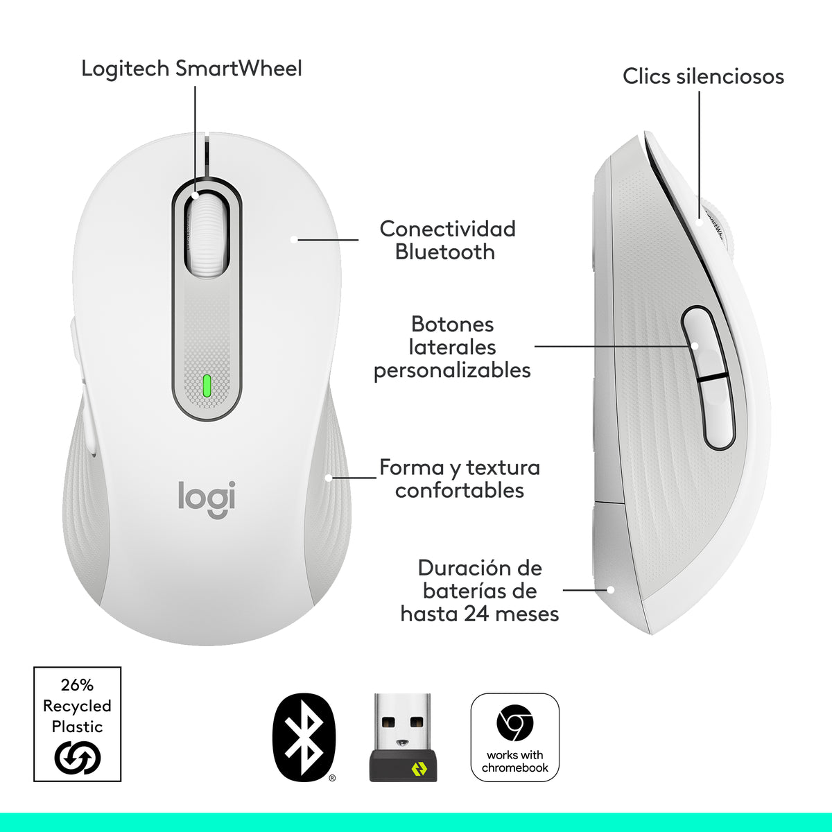 Mouse inalámbrico Logitech Signature M650 Large