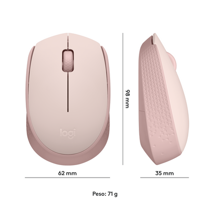 Mouse Inalámbrico Logitech M170, Cómodo Y Portátil Rosa