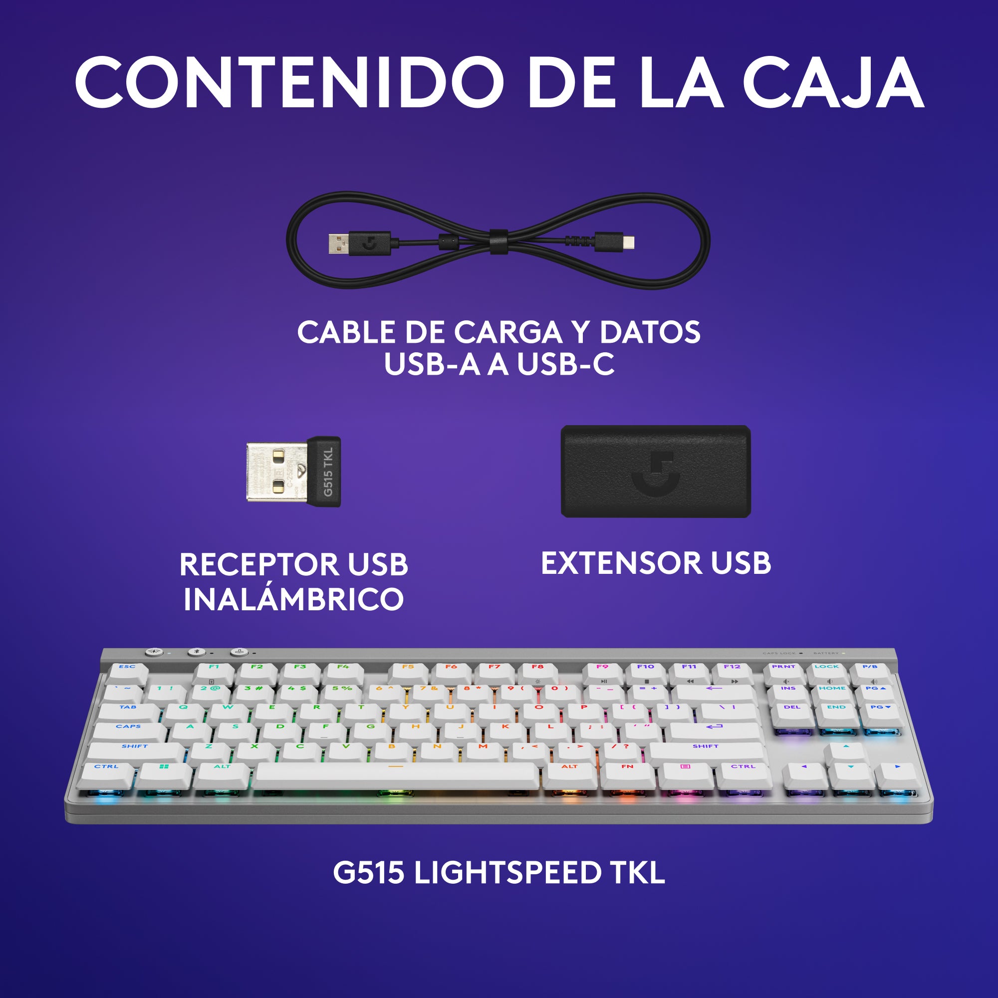 Teclado inalámbrico Logitech G515 LIGHTSPEED TKL para juegos Blanco