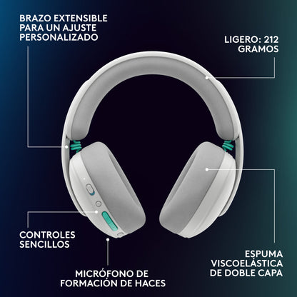 AudÍfonos con micrófono inalámbricos G325 LIGHTSPEED para juegos Blanco
