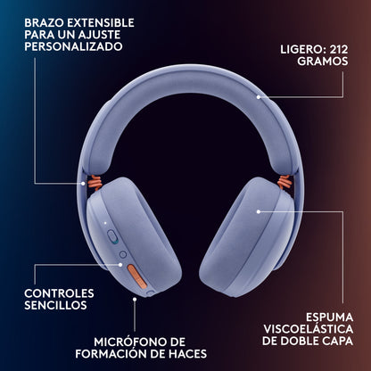 AudÍfonos con micrófono inalámbricos G325 LIGHTSPEED para juegos Lila